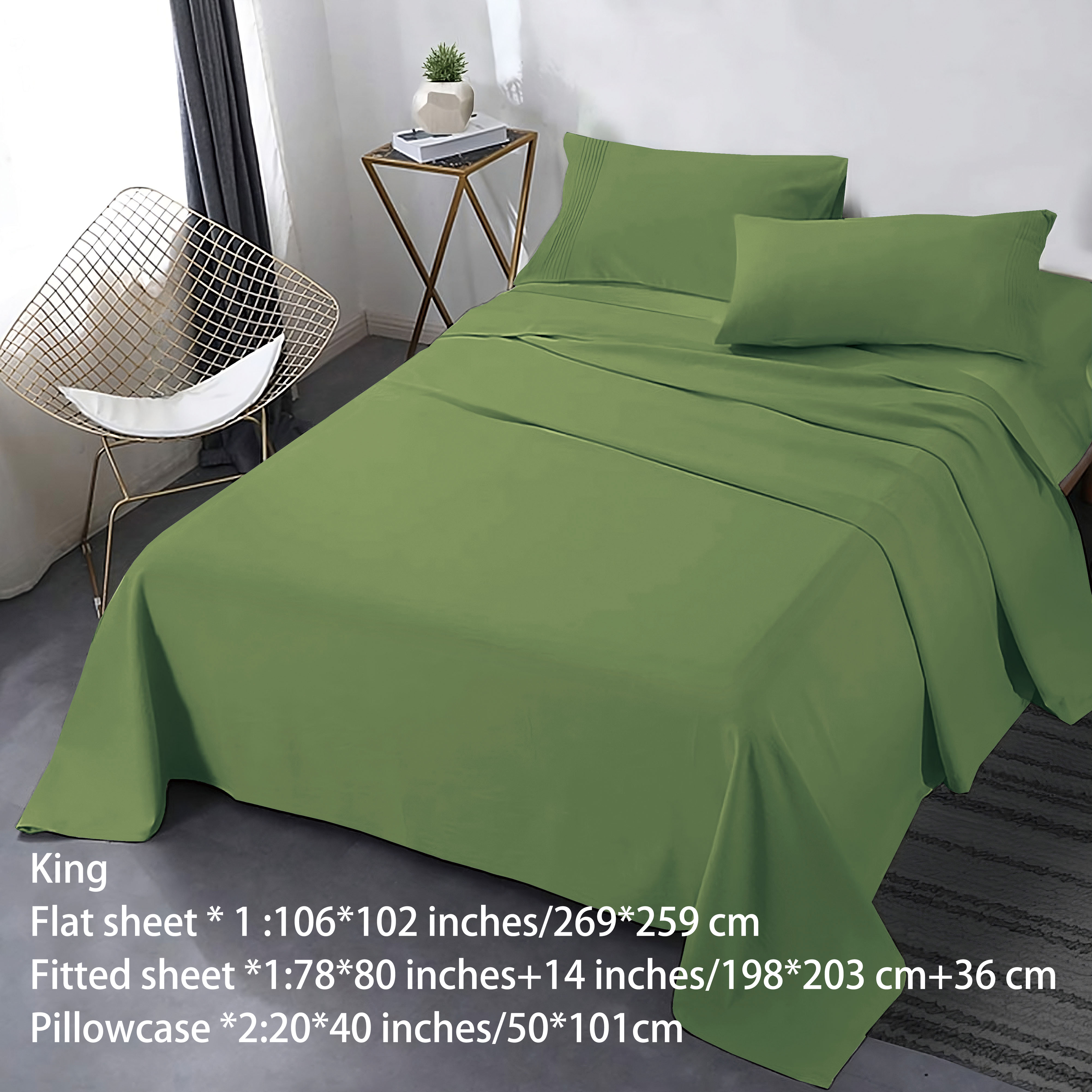 Bed Sheet Set (4 Pcs) 1 Flat Sheet 1 Fitted Sheet 2 Pillow Cases Utopia Bedding