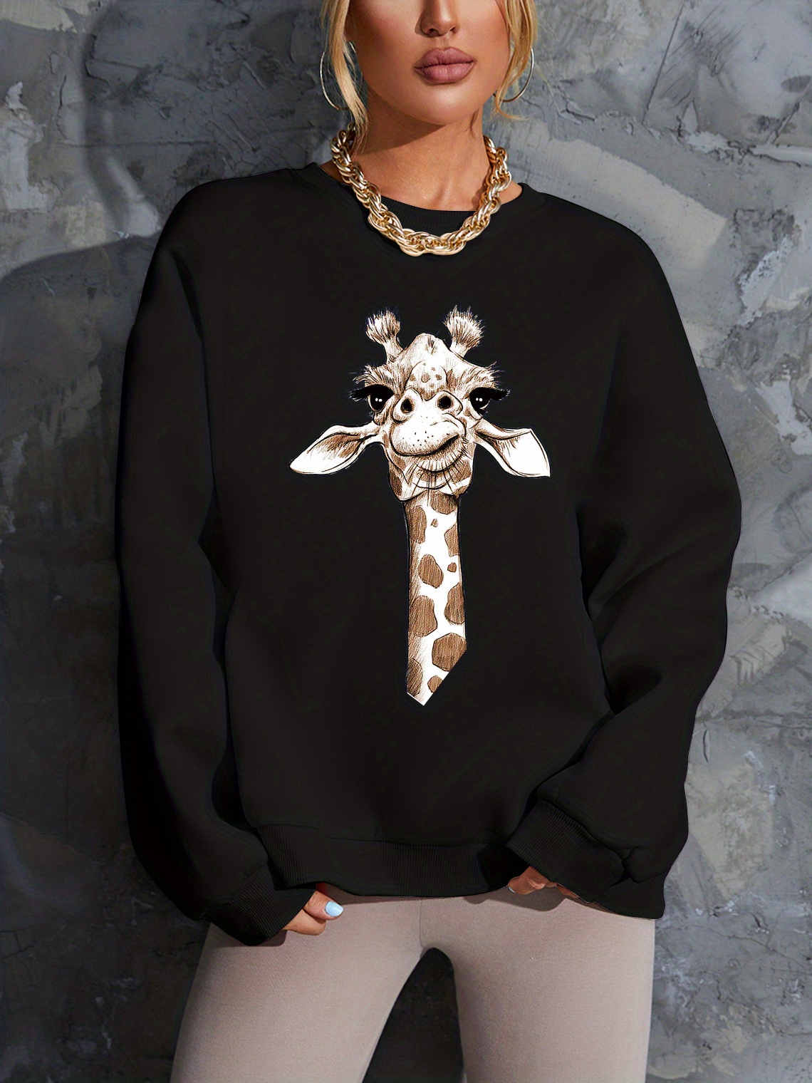 T-shirt Girafe Impression 3D Unisexe - Manches Courtes, Polyester/spandex, Neuf