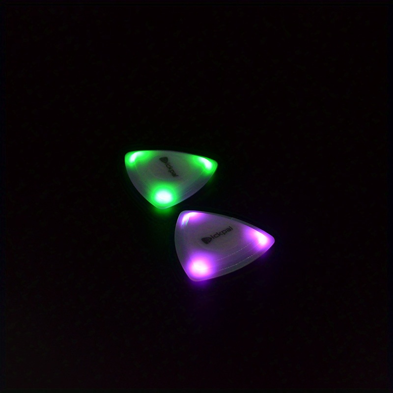   LED 発光ギターピック - 3 色のライトオプション付き木製エレキギターピック (ホワイト/グリーン) 詳細 1