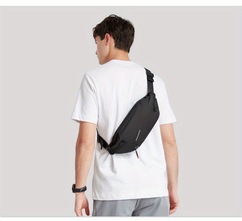 FENRUIEN Men'S Shoulder Crossbody Bag, Trendy Chest Bag, Casual Waist Bag, Lightweight Functional Street-Style Small Bag for