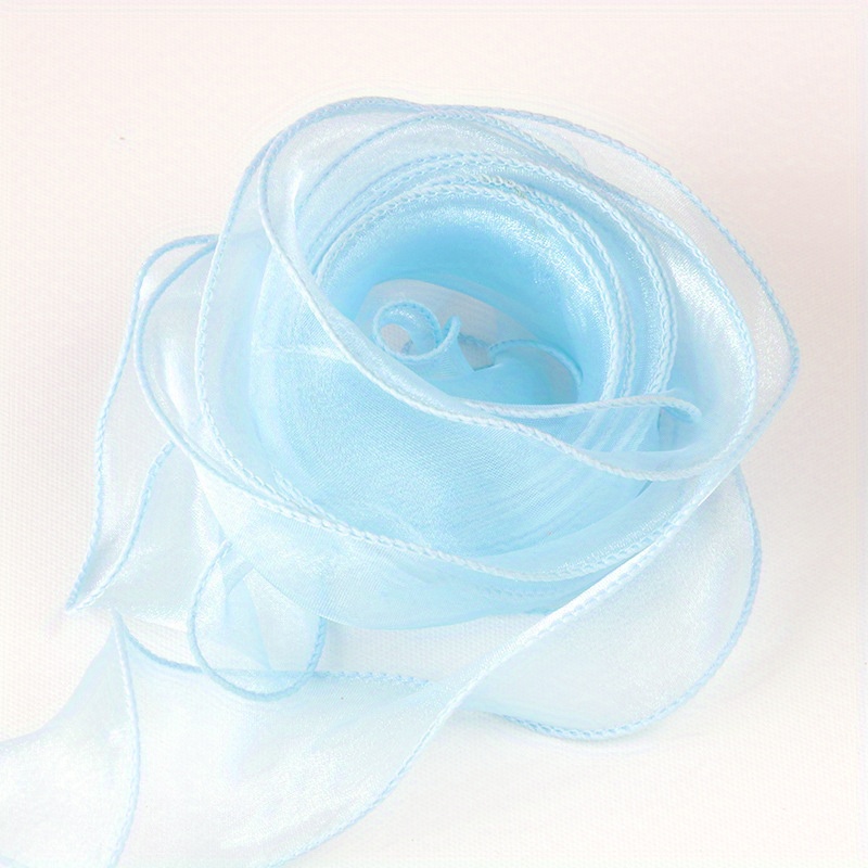 Light Blue Wired Organdy Ribbon