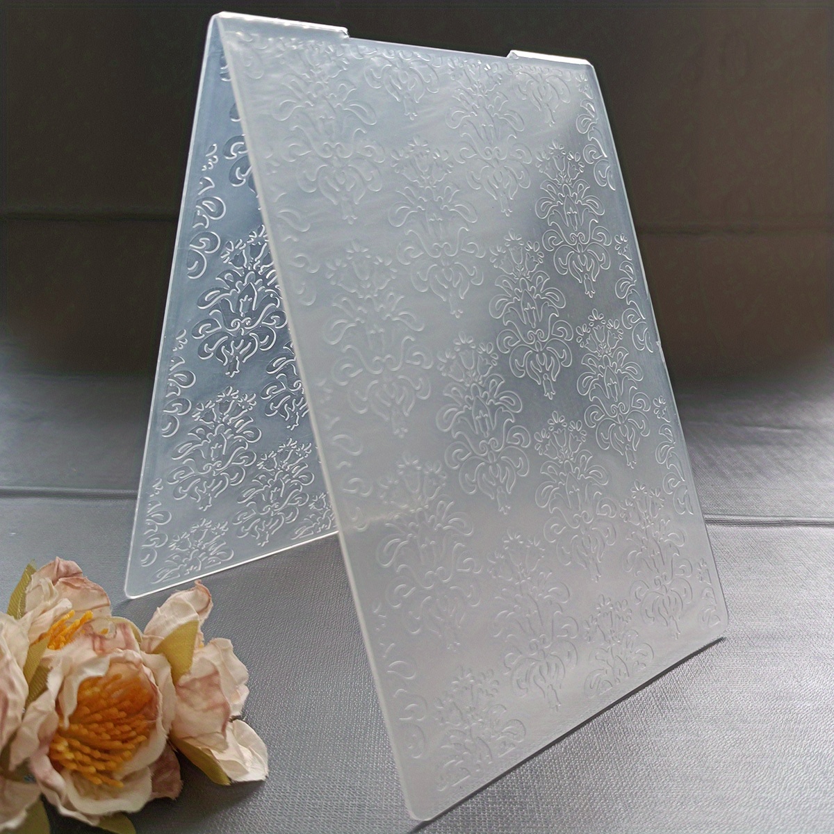 Floral Pattern Embossing Folders Plastic Plates Design For Temu