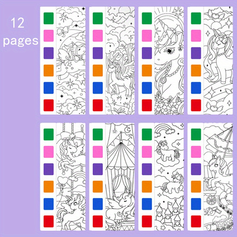 Libro Colorare Bambini Acquerello 12 Pezzi Libro Colorare E - Temu Italy