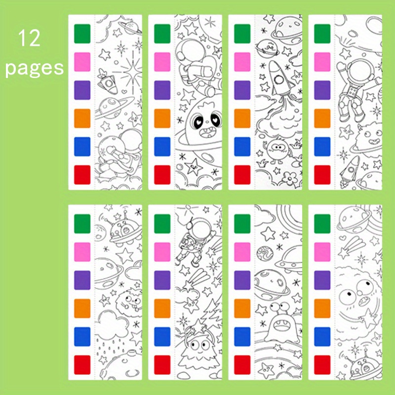 Libro Colorare Bambini Acquerello 12 Pezzi Libro Colorare E - Temu Italy