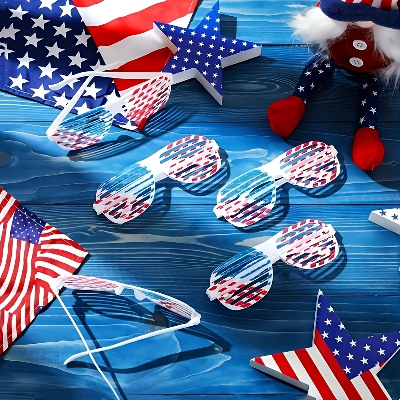  American Flag USA Patriotic Design Plastic Shutter Glasses  Shades Sunglasses Eyewear for Party Props, Decoration (12 Pairs) :  Clothing, Shoes & Jewelry