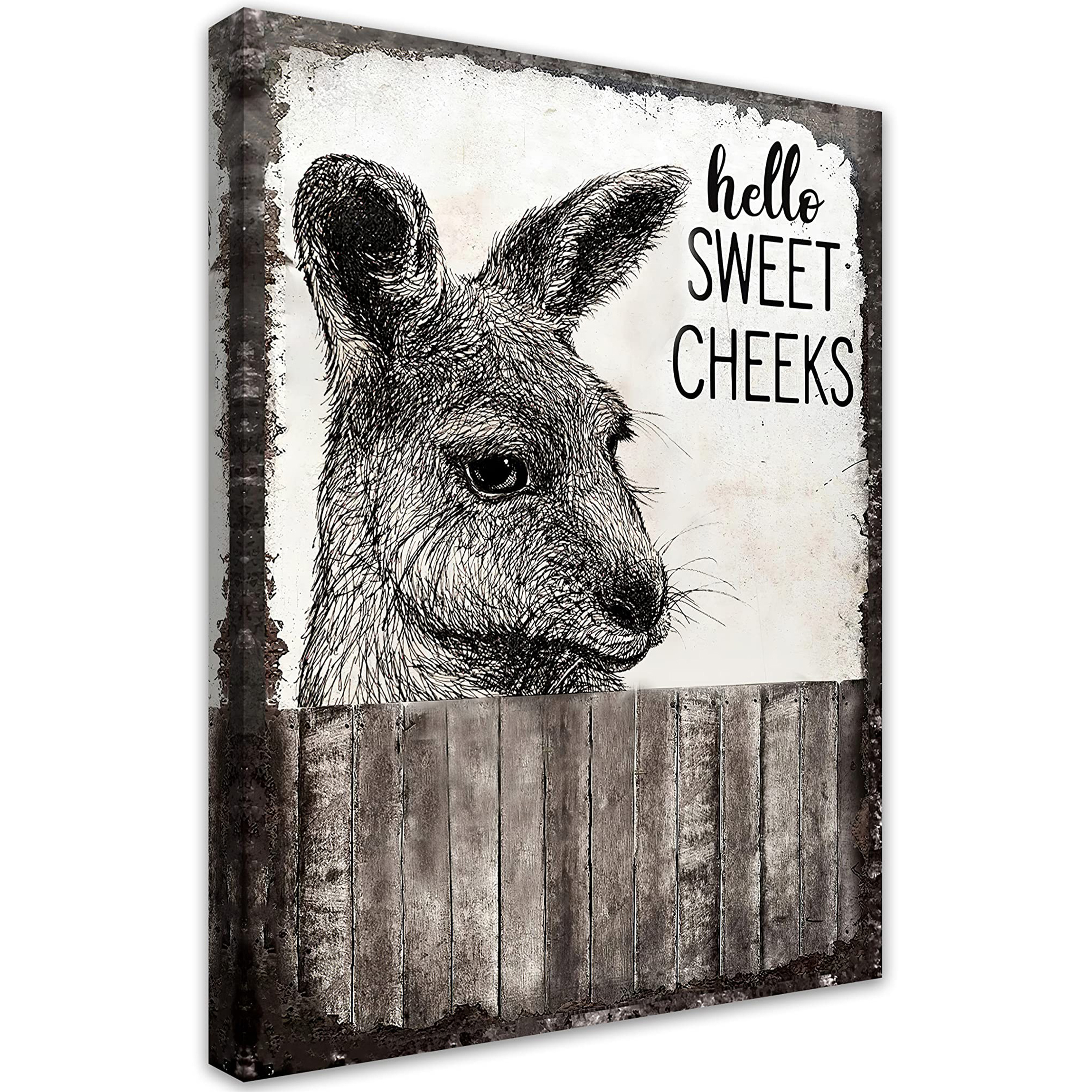 Dazzlewall Katze Wandbilder 4-teilig - Lustige Badezimmer Dekoration 20x25cm