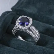 dinner ring wrist ring, new arrival refined blue square zircon lady wedding dinner ring wrist ring holiday style details 3