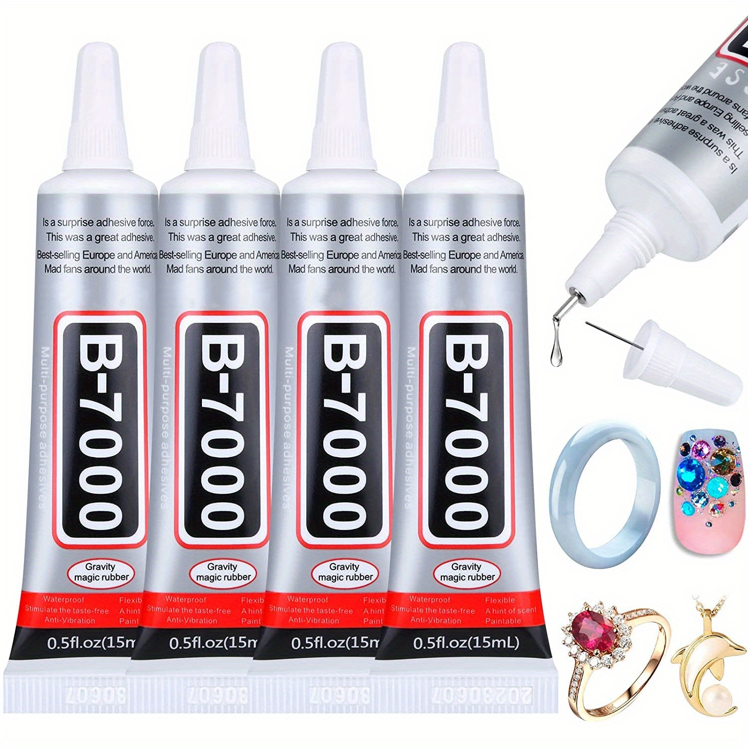 E8000 Craft Glue for Jewelry Making, Multi-Function B-7000 Super Adhesive  Glues Liquid Fusion for Rhinestones, Shoes, Fabric, Stone Wood Glass Cell  Phones with Dotting Pens and Tweezers(2 X 50ML) - Yahoo Shopping