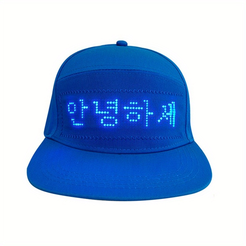 1pc Battery Rechargeable LED Sports Hat with Smart App Programmable Message Scrolling LED Display for Unisex,Temu