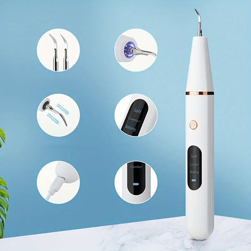 electric portable dental scaler 3 mode home ultrasonic calculus remover tooth cleaner teeth whitening oral hygiene kit details 4