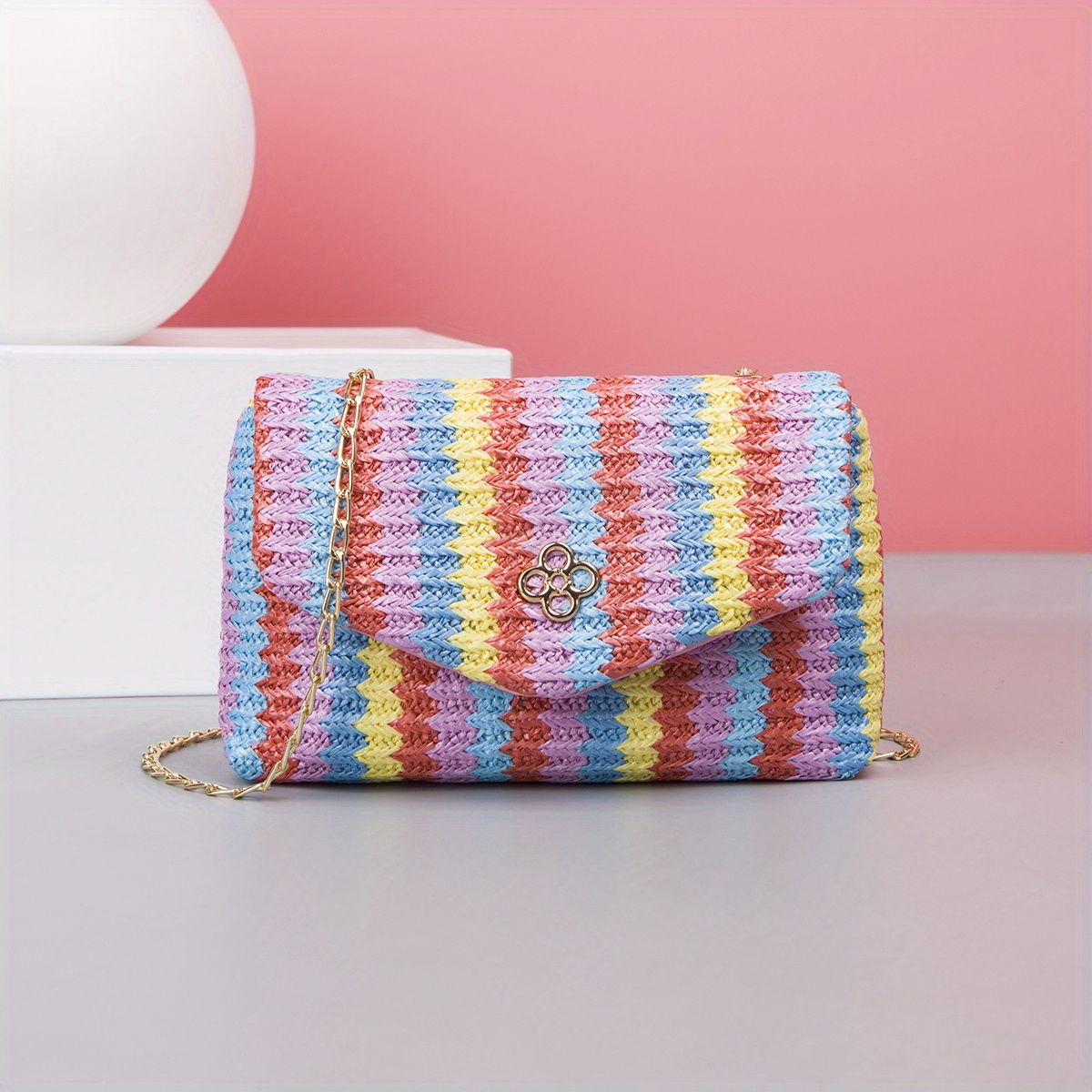 Niche Rainbow Color Square Bag, Flap Shoulder Bag With Tassel Decor, Trendy  Crossbody Bag - Temu South Korea