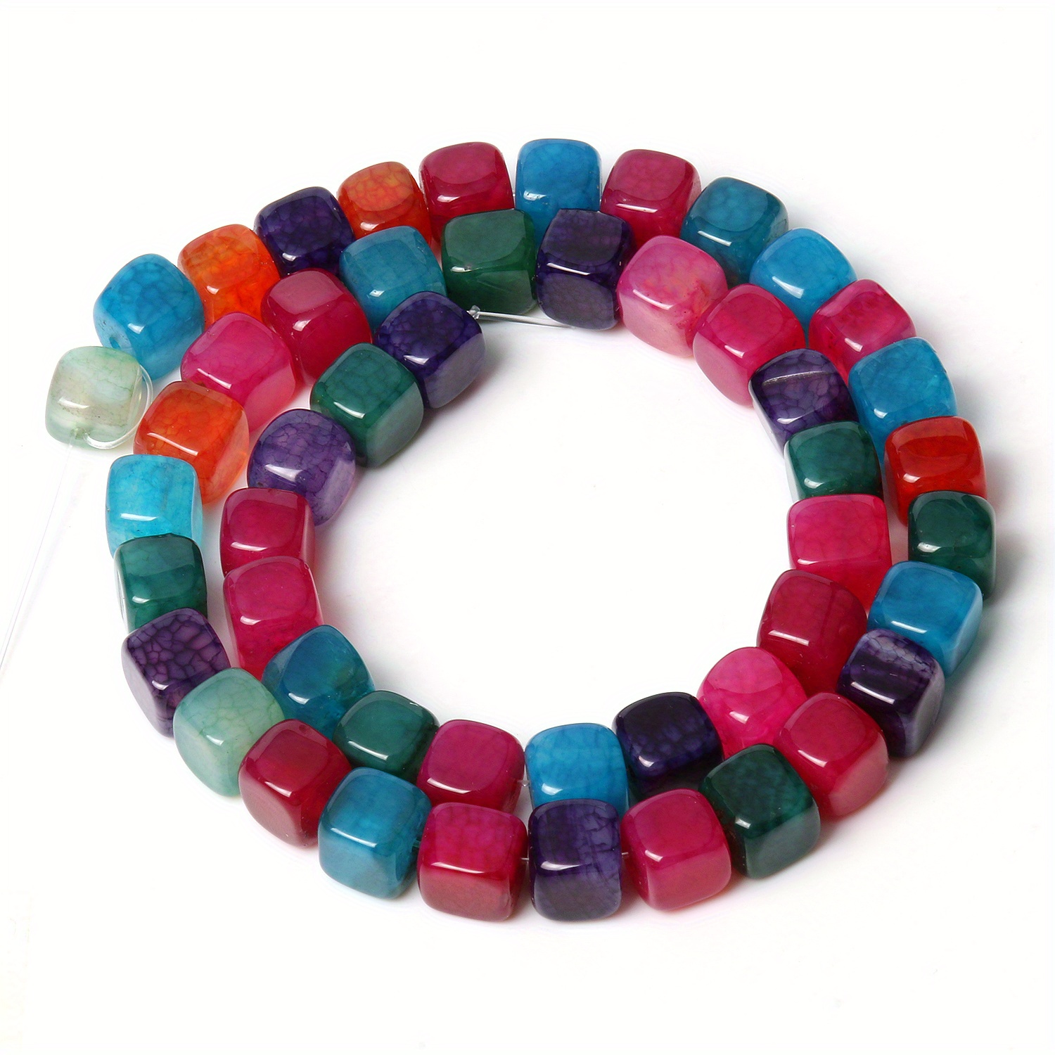 Natural Stone Beads Purple Frost Cracked Dragon Veins Agates - Temu