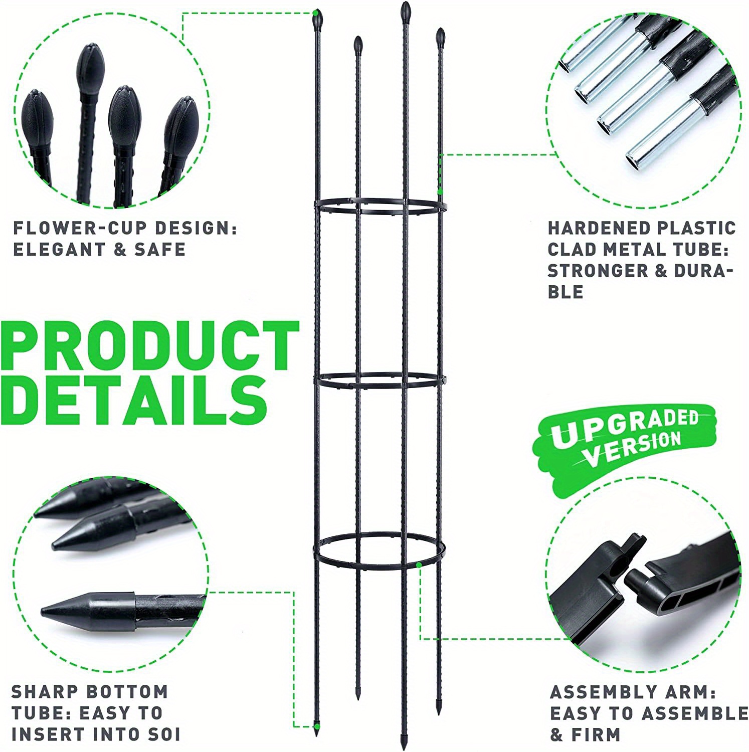 1 Set Garden Trellis Frame Plant Trellis Sticks Tomato Cages Plant