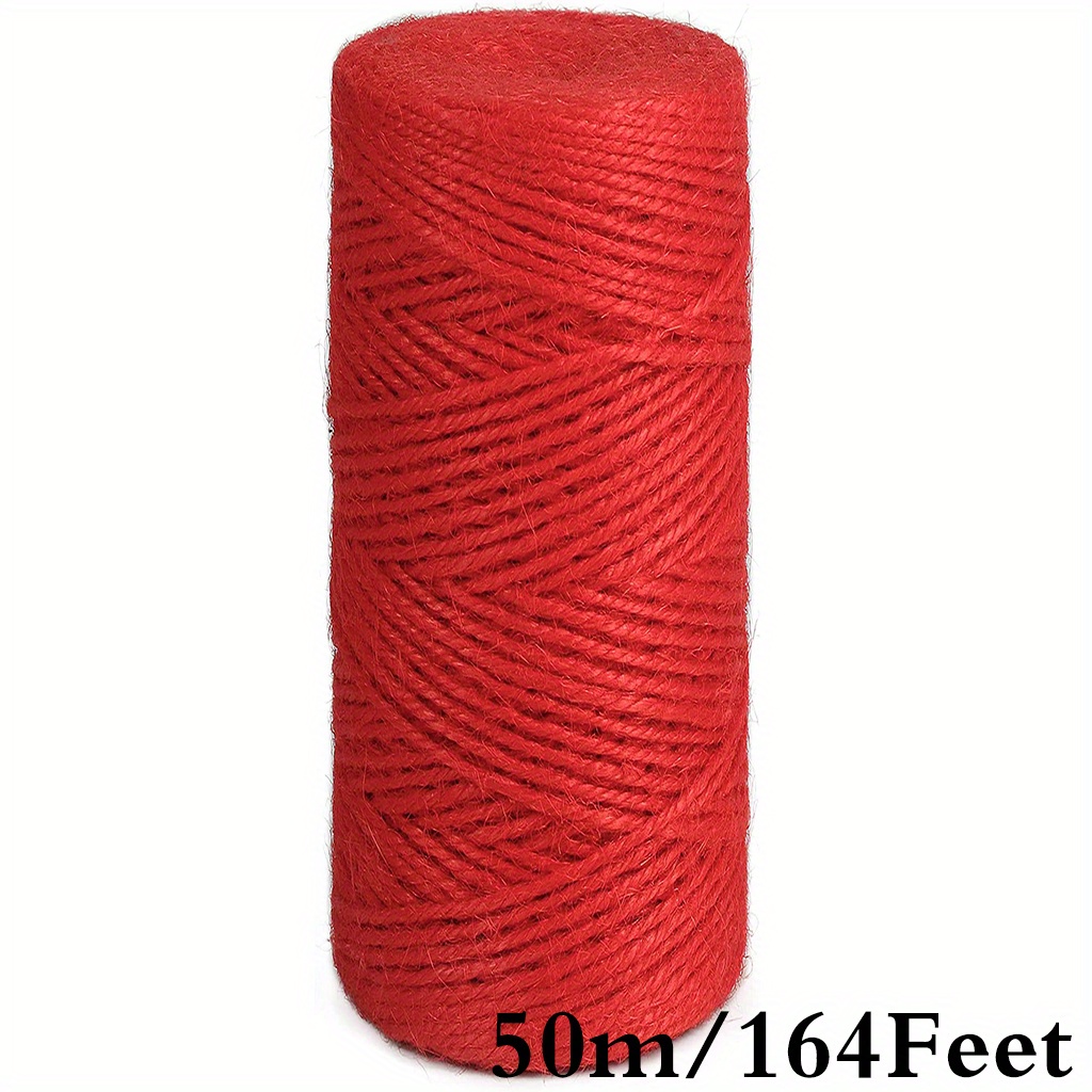 6 Jute Twine String 98.4' Cord Rope 30m Crafts DIY Art Gift Garden Decor Colors, Women's, Size: One size, Red