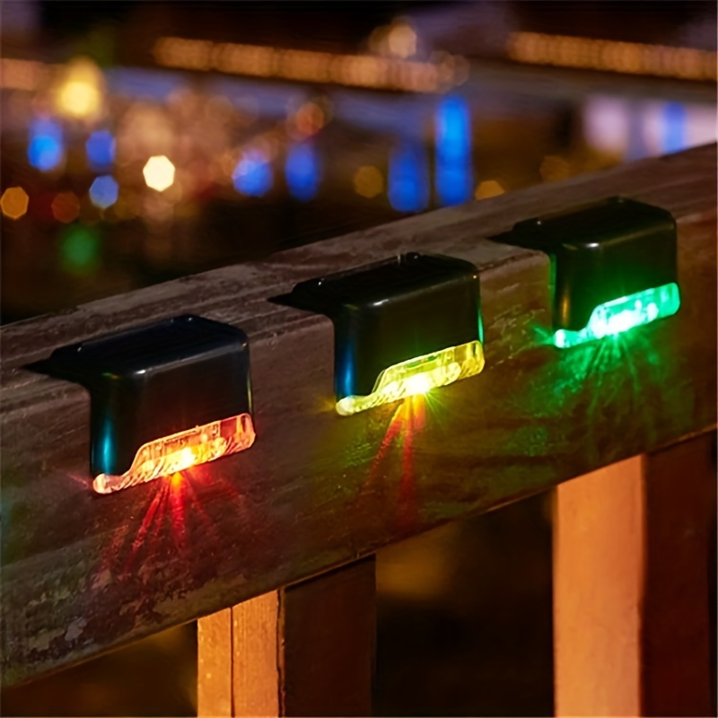 Solar-Powered LED Step Lights - IP65, Durable Plastic, Outdoor Pathway & Garden Decor, Nighttime Safety for Stairs, Garden Pathway Lighting | Modern Outdoor Lighting | Solar Charged Lights