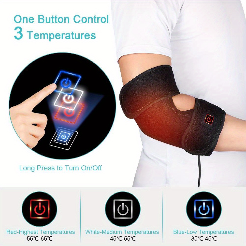 Heated Elbow Brace Hot/cold Therapy Wrap Sprained Elbows Temu