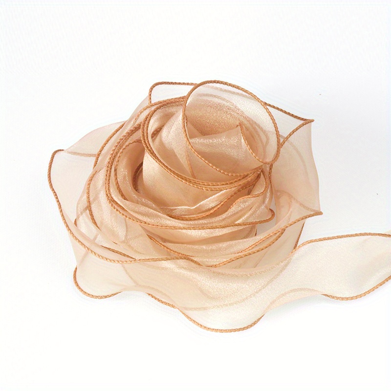 Organza Ribbon with Beads Wavy Edge Ribbon For Flower Bouquet