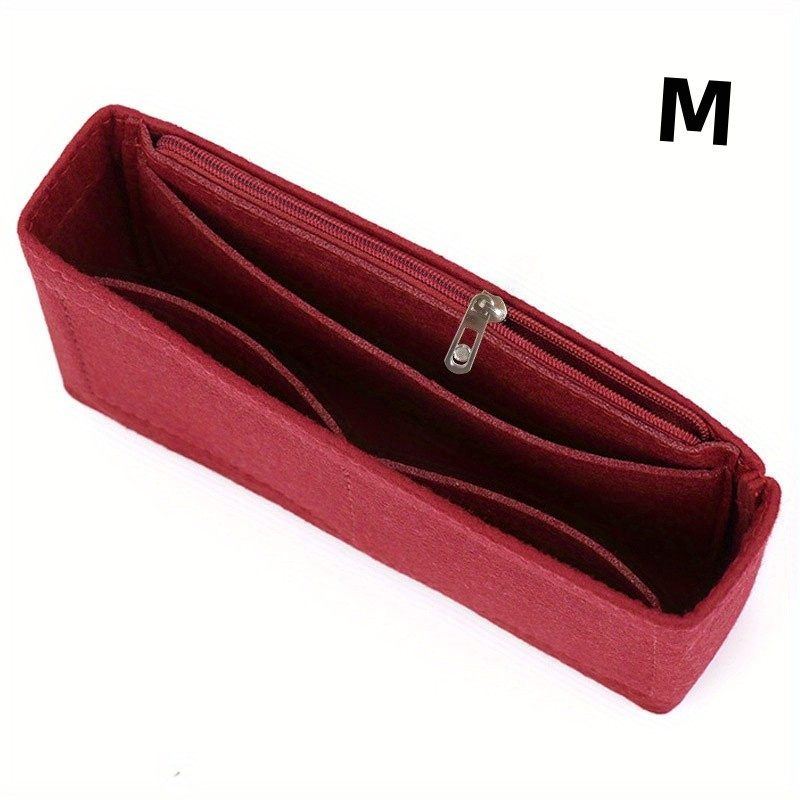 Minimalist Bag Insert, Felt Bag Organizer With Zipper