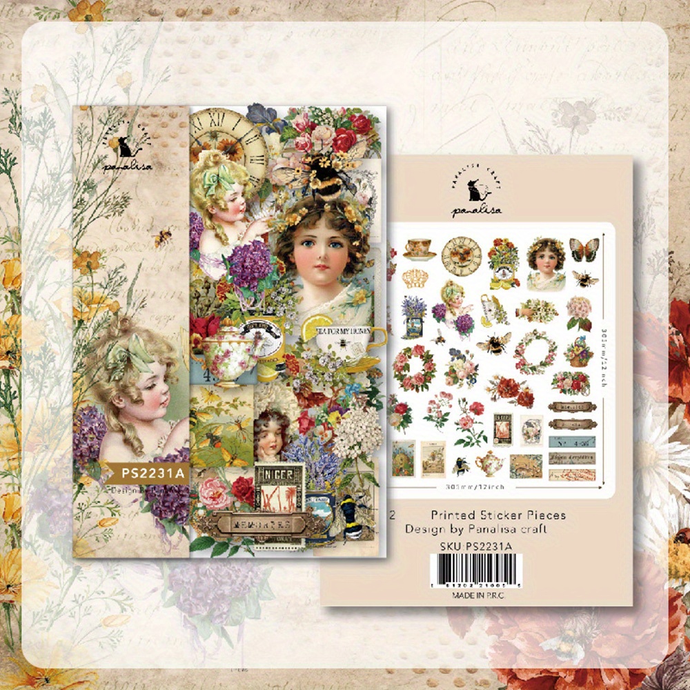 Bag Vintage Art Stationery Stickers Postcard Diary Planner - Temu