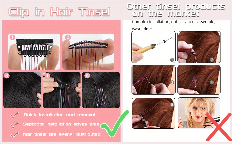How to Put in Sparkly Hair Tinsel Guide - Sparkly Hair