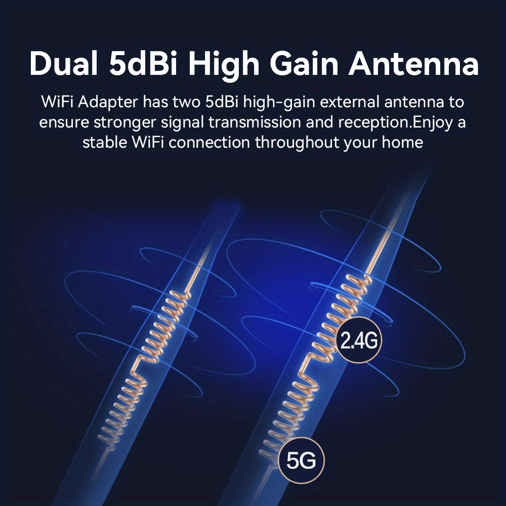 1200mbps Long Range Usb Wifi Adapter Pc Desktop Laptop Temu