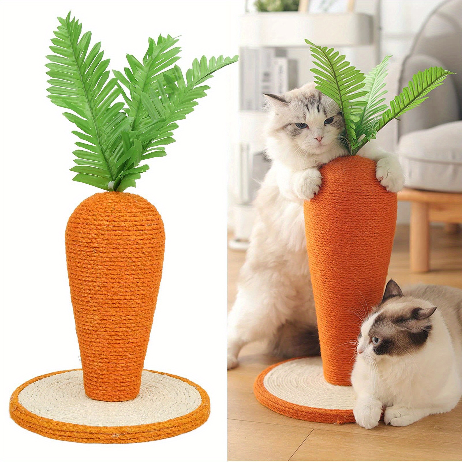 cat scratching post with natural sisal rope cat scratching post carrot cat posts and scratchers durable kitty claw scratcher trees for indoor cats training climbing great kitten scratch tower to protect your furniture details 1
