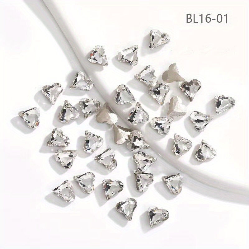 3d Crooked Heart Nail Rhinestones special shaped Peach Heart - Temu