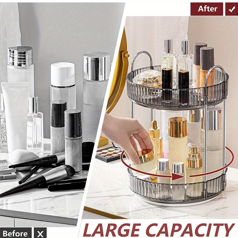 360 Rotating Makeup Organizer Spinning Perfume Skincare Temu New Zealand