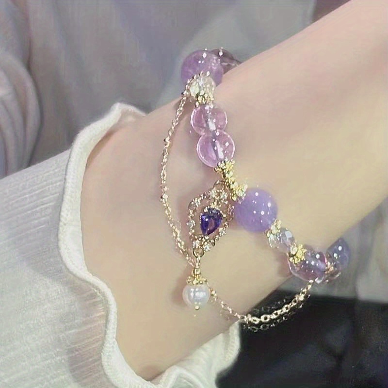 Buy Crystal Jewelry Charm Bracelet for Women Chain Bracelets Girls (Purple)  Online at desertcartEcuador