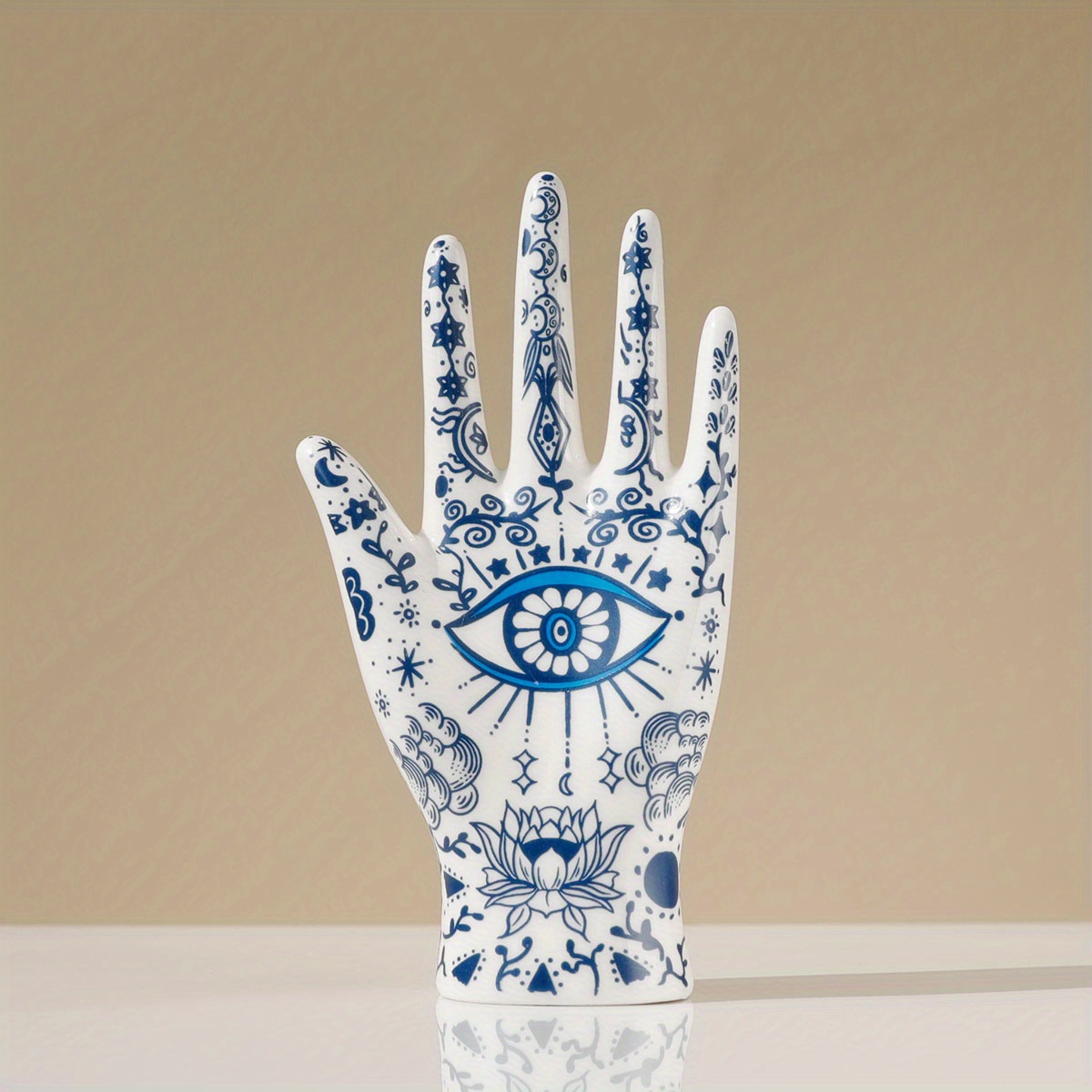 Hamsa Ceramic Ring Holder Hand Jewelry Display Holder - Temu