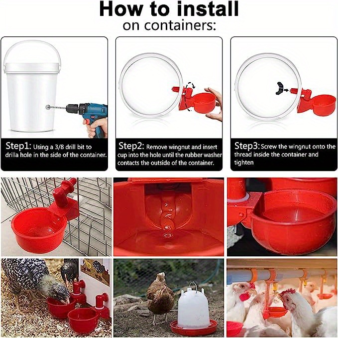 4 pièces/8 pièces automatique poulet tasse d'eau abreuvoir - Temu