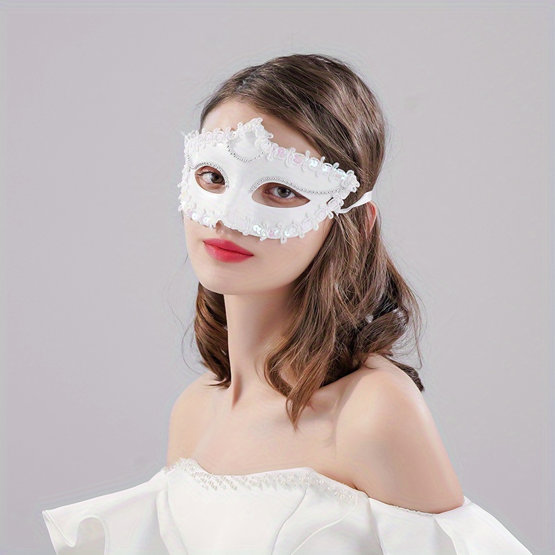 White Ball Mask Masquerade, Bride Accessories