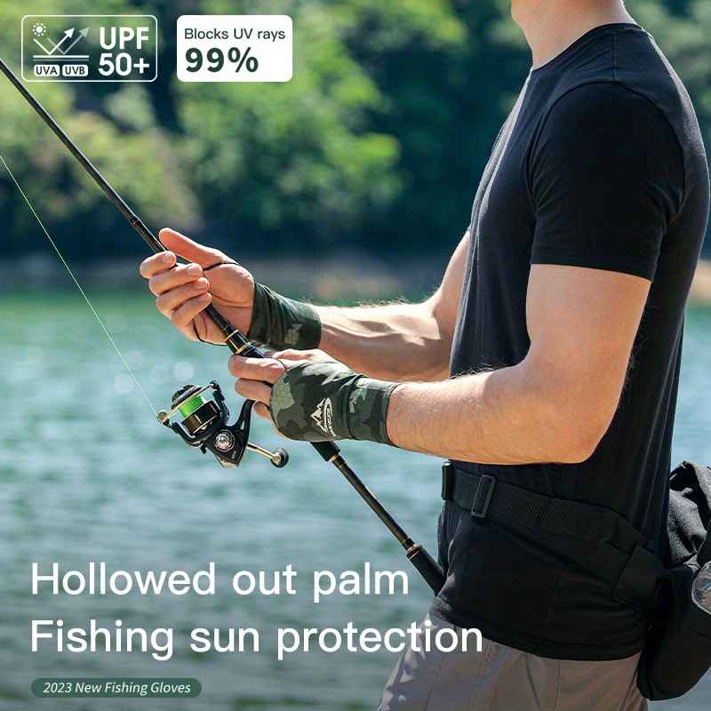 Fingerless Fishing Gloves Outdoor Sports Sunscreen Hollow - Temu