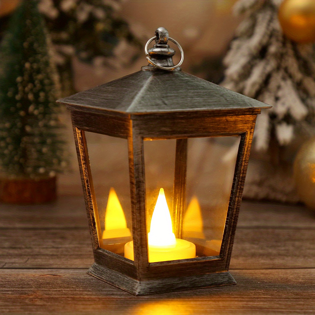 Flickering Led Candle Lantern, Battery Included, Vintage Decorative Candle  Lanterns For Indoor Farmhouse Halloween Decorations Christmas Wedding Table  Centerpiece Decor - Temu