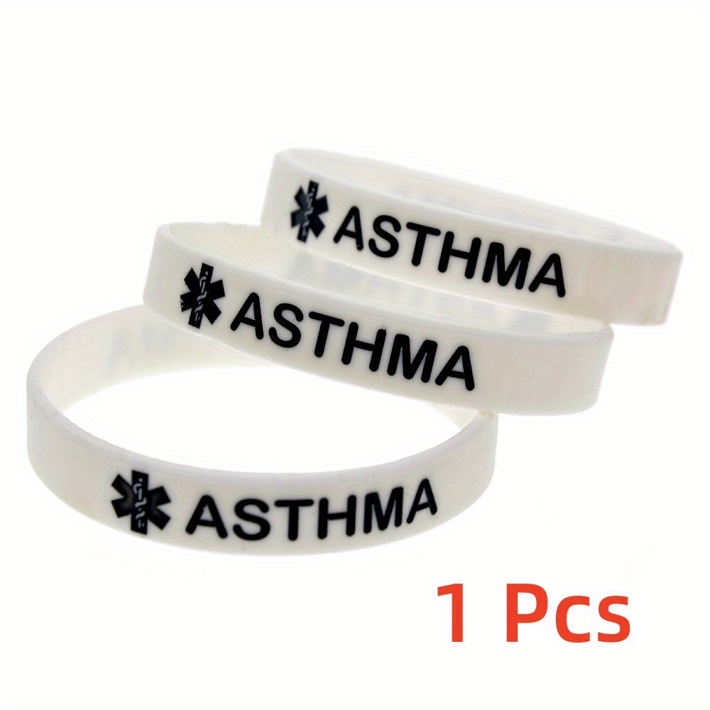 High Silicone Medical Alert Bracelet for Asthma