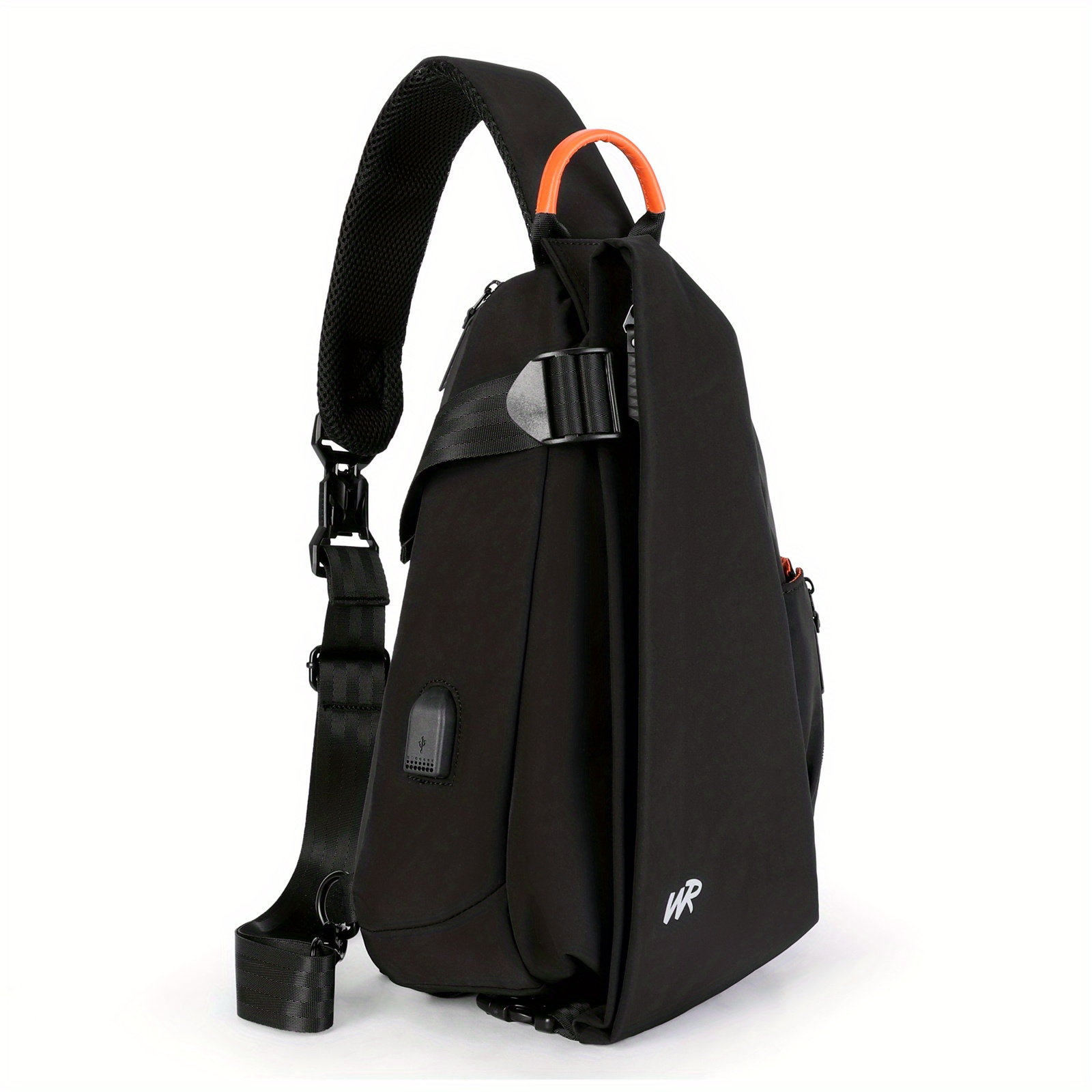 Mochila bandolera con puerto de carga USB, bolsa de pecho cruzada para  mujeres y hombres, senderismo, ciclismo, viajes