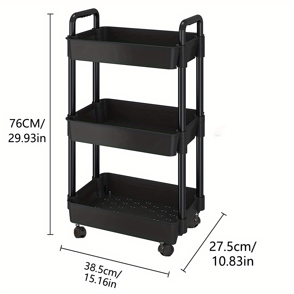 3 tier Storage Rack With Wheels For Rolling Cars For Offices - Temu
