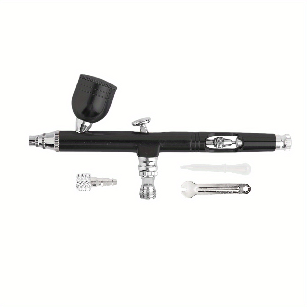 Airbrush Kit 0.3mm Dual-Action Air Brush Gun With 20cc And 40 Cc Plastic  Fluid Cups - Extra 0.2mm & 0.5mm Nozzles Needle Air Caps And Quick Release  Di