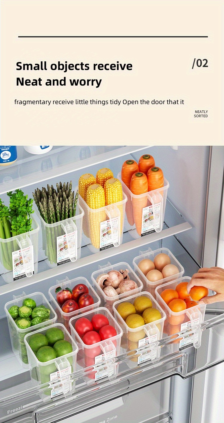 1/2/3 pzas Nueva caja de almacenamiento de la puerta lateral del  refrigerador, caja de clasificación de alimentos del refrigerador, caja para  mantener productos frescos, contenedor de alimentos - Temu