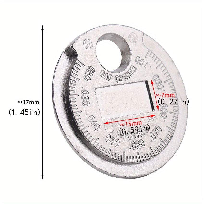 Acheter Outil pour mesurer la jauge de bougie d'allumage de type pièce de  monnaie, plage de 0.6 à 2.4Mm, jauge d'écart de bougie d'allumage