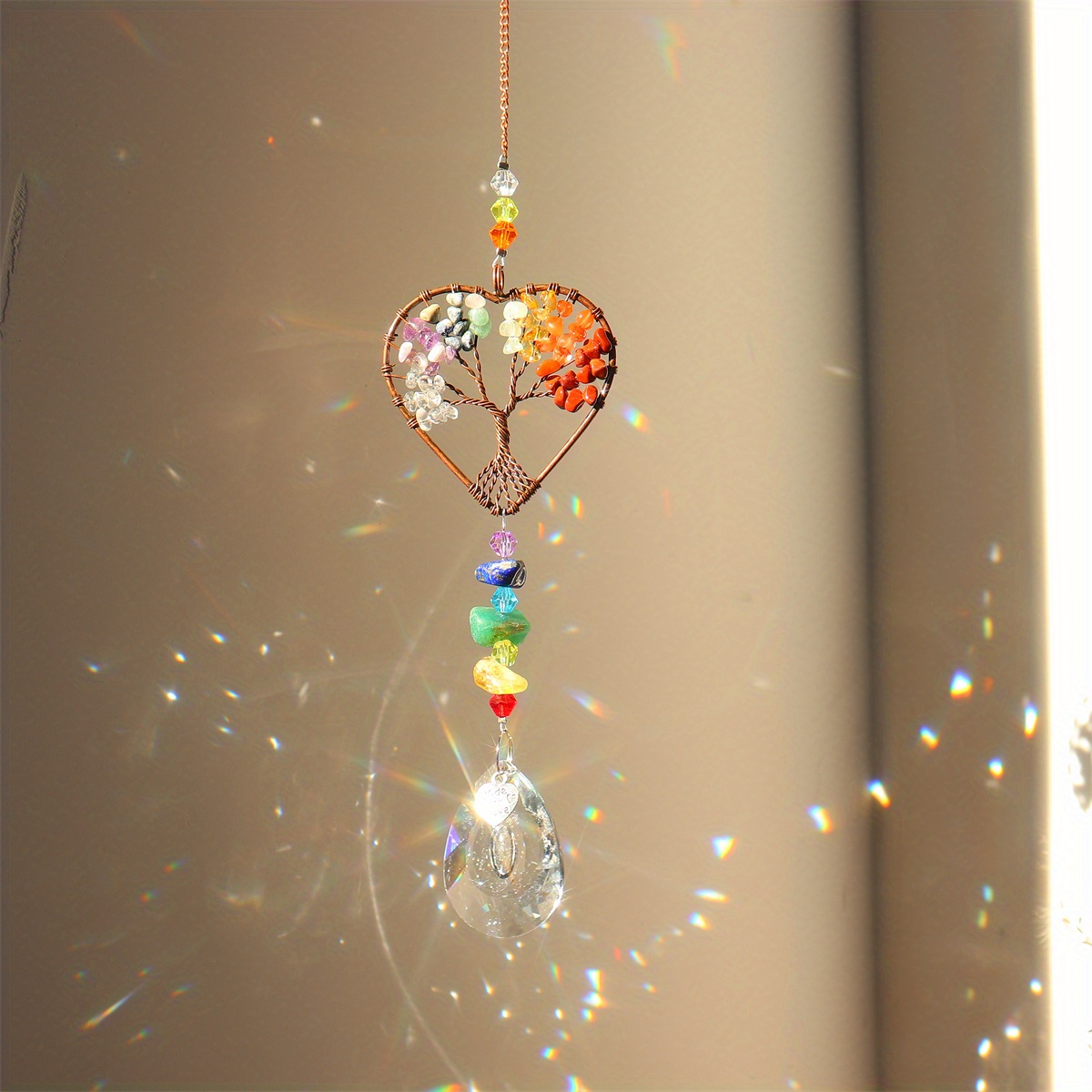 Boule attrape-soleil en cristal, 1 pièce, pendentifs prismes en forme de  cœur, lustre suspendu pour fenêtre, ornement en cristal arc-en-ciel – les  meilleurs produits dans la boutique en ligne Joom Geek
