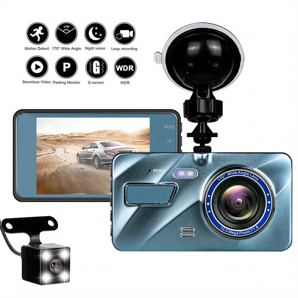 1080P Car DVR Dual Lens Dash Cam Front and Rear Video Recorder Camera  G-sensor