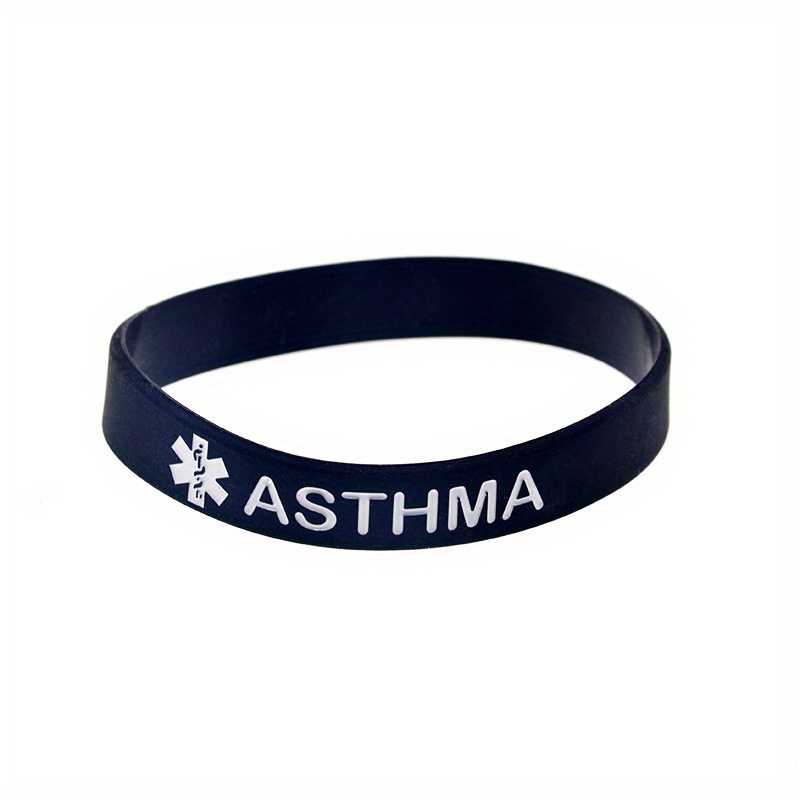 High Silicone Medical Alert Bracelet for Asthma