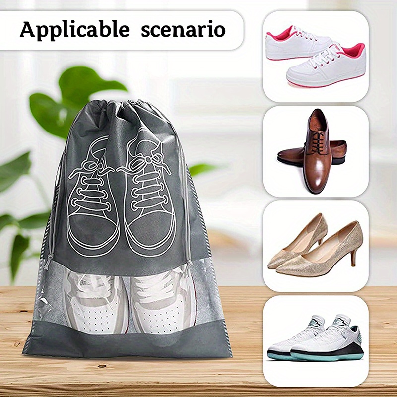 Travel Shoes Storage Bag Set, Drawstring No-woven Shoes Bag, Foldable Shoes  Organizer Pouch - Temu