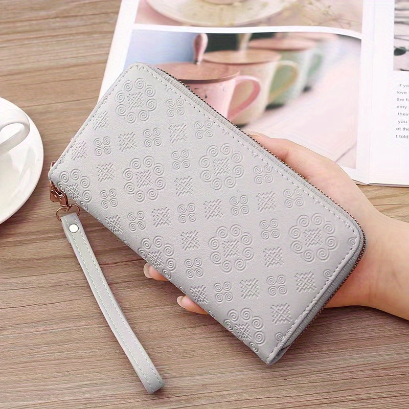 Linen Plaid Pattern Long Wallet, Zipper Around Clutch Purse, Fashion Phone  Bag Card Holder For Women - Temu