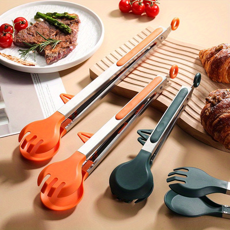 1pc Pince Alimentaire En Acier Inoxydable Avec Embouts En Silicone Sans  BPA, Grille-Pain Steak Tarte Pizza Pâtes Spaghetti Salade Fruits Légumes  Grill BBQ Buffet Pince Outils De Service Gadgets - Temu Belgium