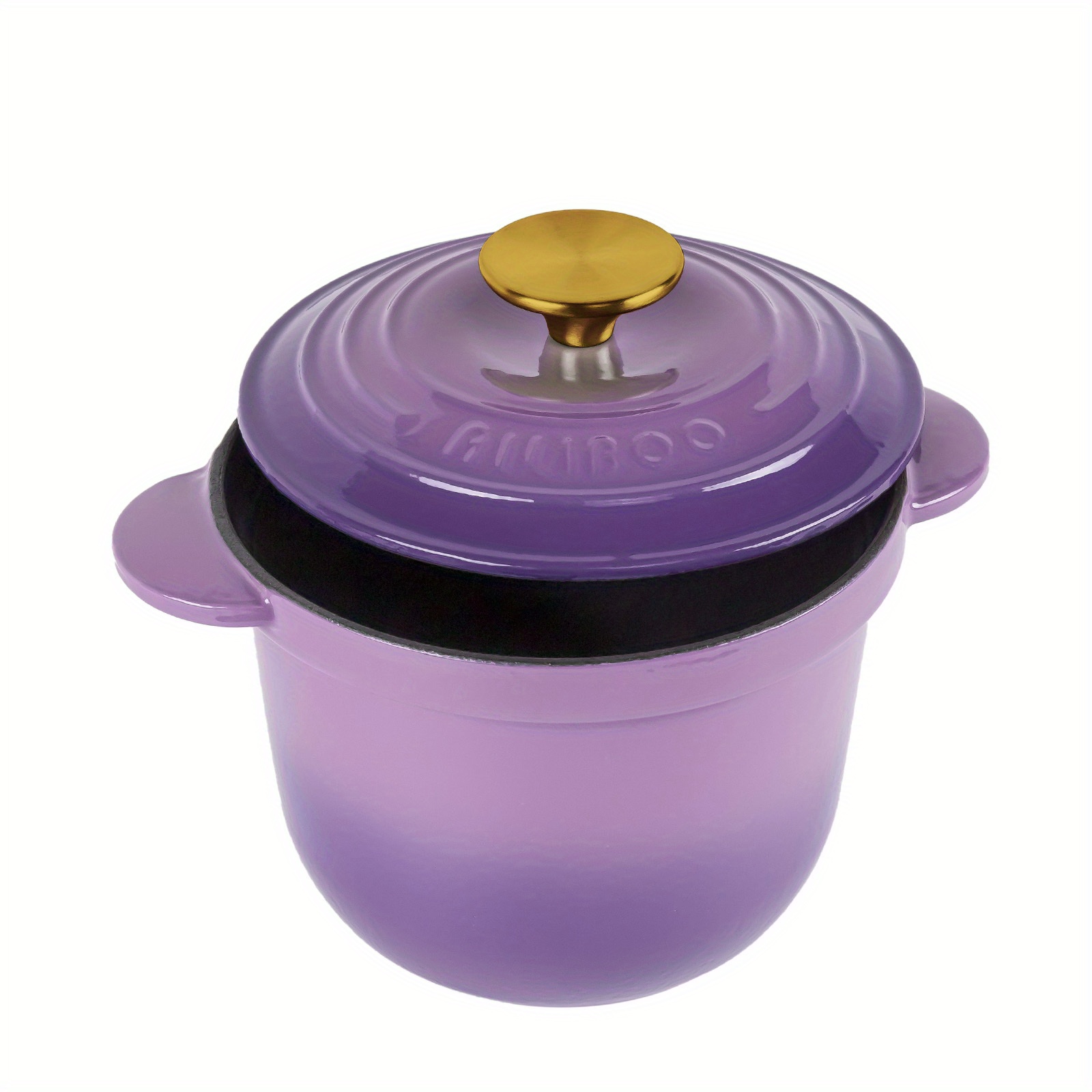 small cast iron cocotte pot 14 cm purple Dutch Oven