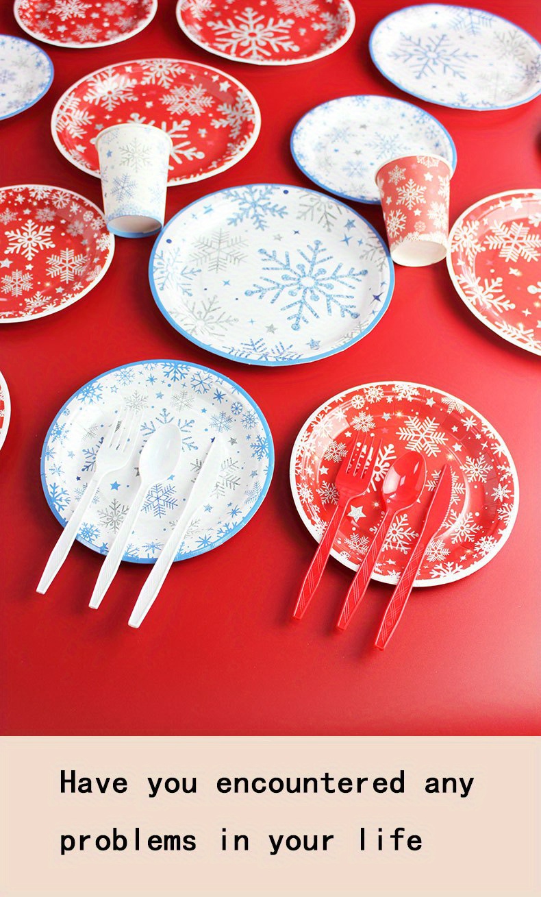 10pcs Série De Noël Motif De Flocon De Neige Assiette - Temu France