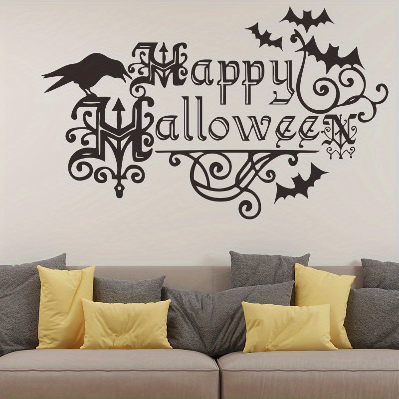 Halloween Decor Horror Story Stickers Crow Decals Vinyl Art - Temu