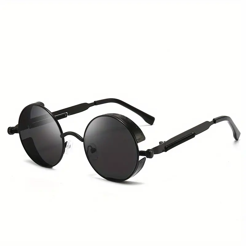 Y2k Steampunk Sunglasses Classic Vintage Round Mirrored Sun - Temu